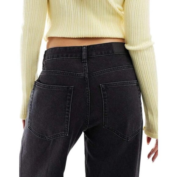 ASOS Pull&Bear Wide-Leg Turn Up Jeans in Black (Size 12/Large) - Picture 13 of 13